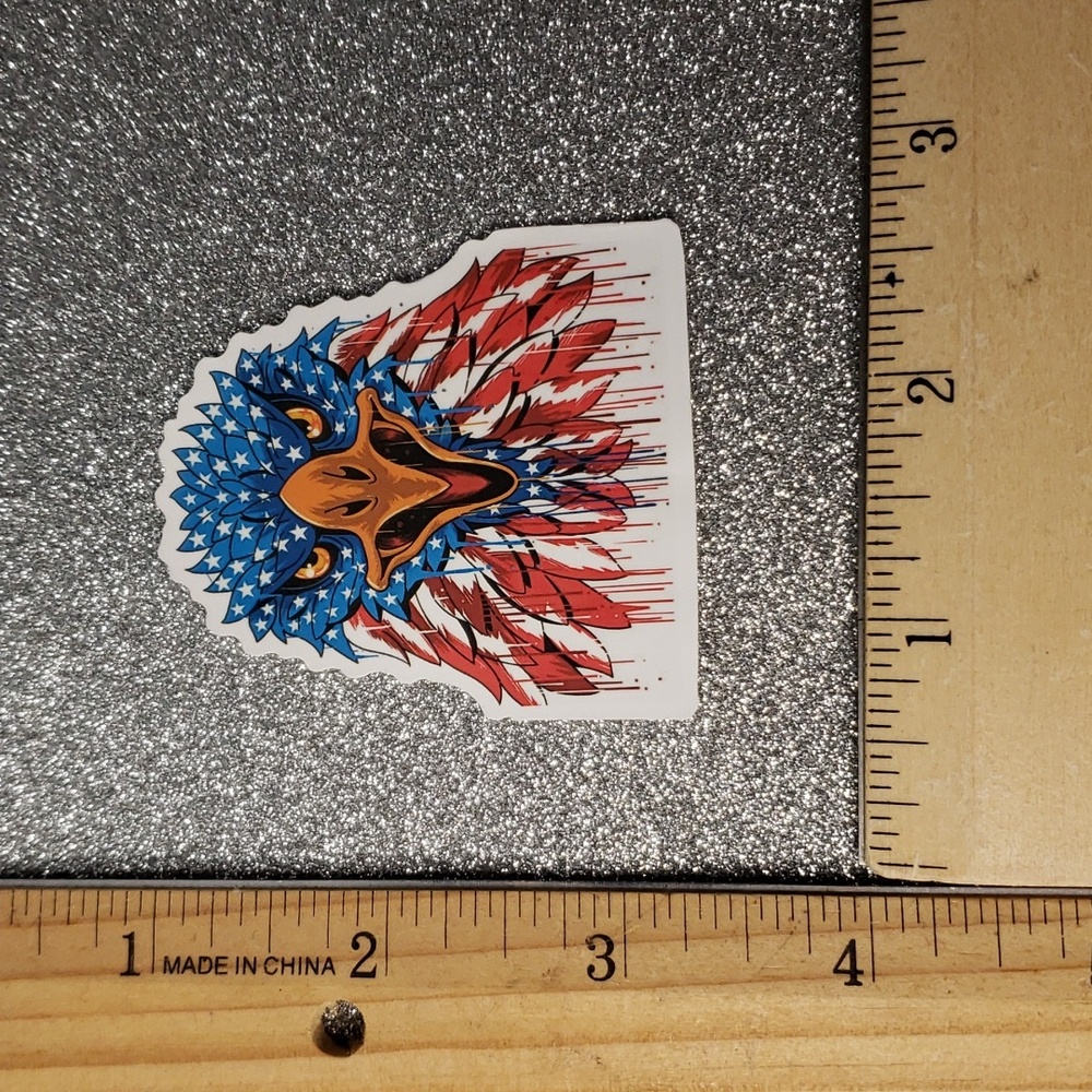 ART WATERPOOF Sticker American Flag eagle - Picture 2 of 8